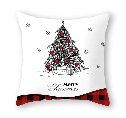 Federa per cuscino Natale con stampa albero