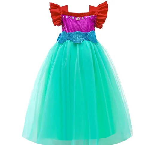 Vestito da festa per bambina Fiocco Volanti Blocchi di colore Glamour