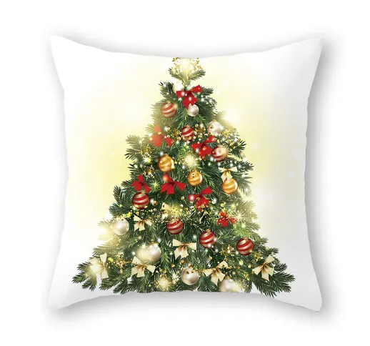 Federa per cuscino senza riempitivo Natale con stampa dell'albero