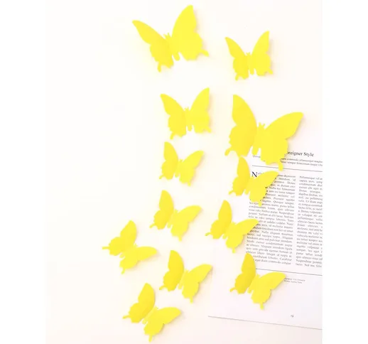 12 pezzi Adesivi da muro farfalla 3D