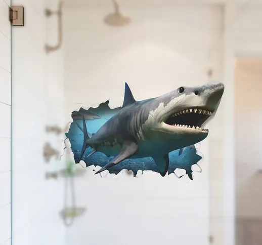 Adesivo da muro con squalo 3D