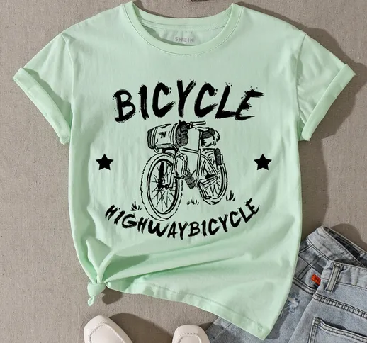Maglietta bici e con grafica lettera