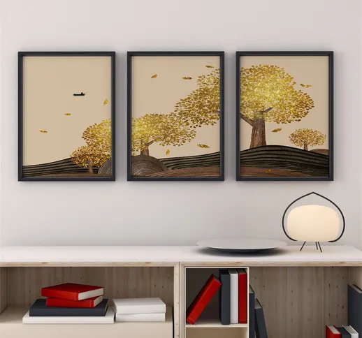 3 pezzi Painting senza cornice albero modello