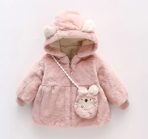 neonato 3D orecchio con cappuccio Cappotto teddy con borsa