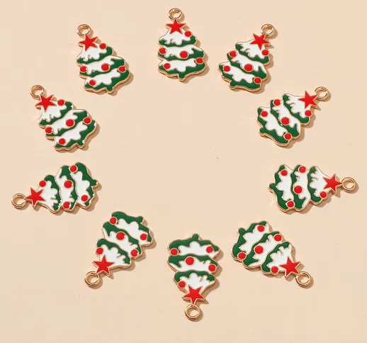 10 pezzi accessori gioielli fai da te Natale con albero pendente
