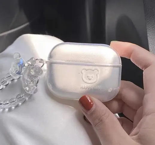 Custodia trasparente per Airpods orso