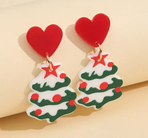 Orecchini pendenti decorato albero di Natale