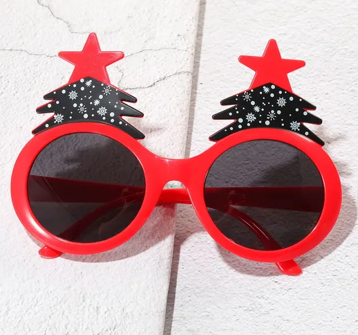 Occhiali da sole con montatura rotonda albero di Natale decorato da uomo
