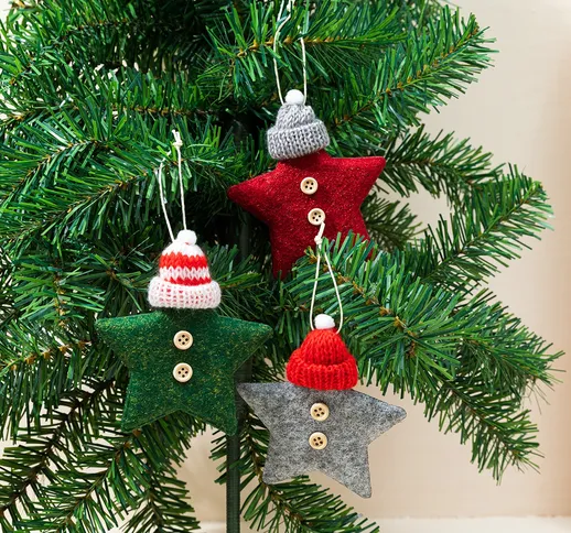 3 pezzi Decorazioni Natale a forma di stella albero