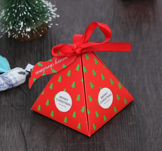 5 pezzi Scatola di caramelle albero di Natale stampa