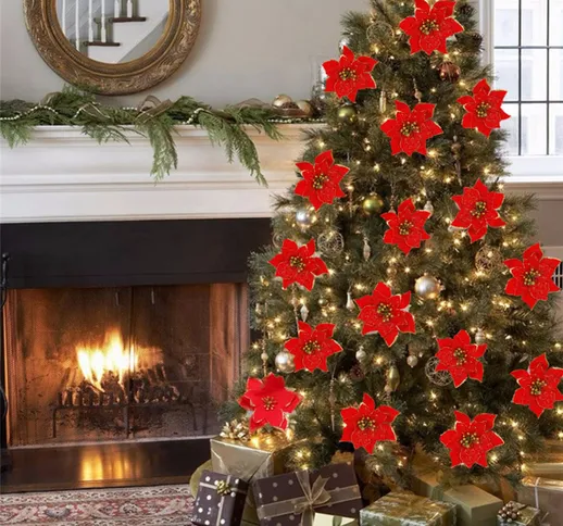 10 pezzi Fiori Artificiali albero di Natale decorativo