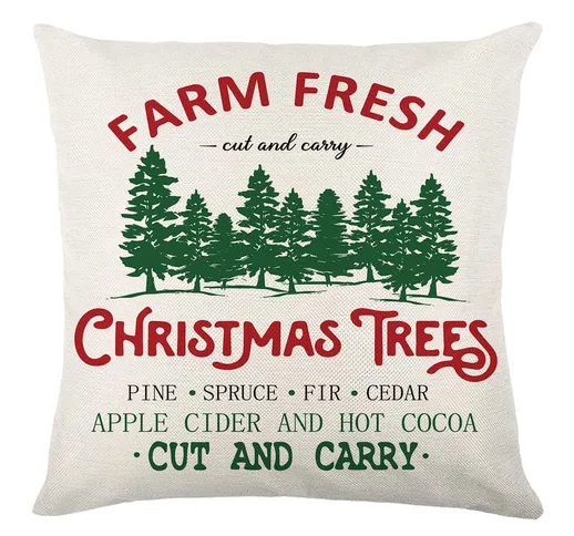 Federa per cuscino senza riempitivo albero di Natale stampa all'aperto