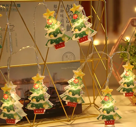 1 pezzo Stringa di luci con 10 pezzi albero di Natale a forma di lampadina