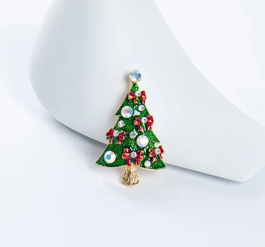 Spilla con strass albero di Natale