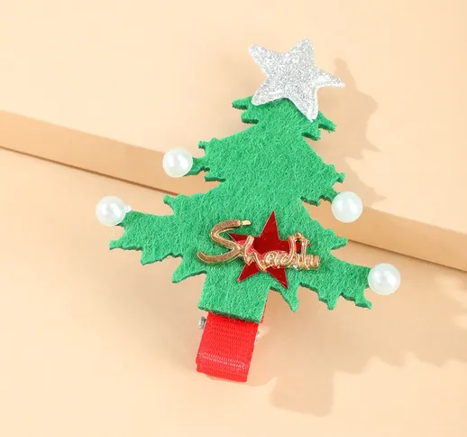 Fermaglia per capelli albero di Natale decorato