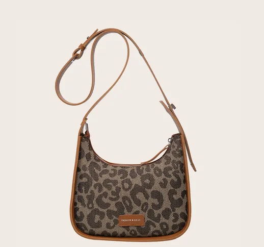 Borsa a Baguette con modello leopardo