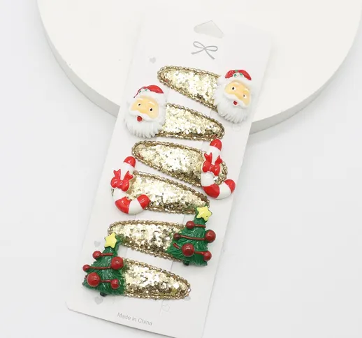 6 pezzi Clip per Capelli albero di Natale decorato