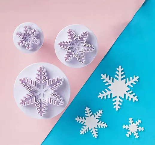 3 pezzi stampo per biscotti Natale fiocco di neve