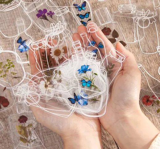 30 pezzi adesivo fiore & farfalla casuale