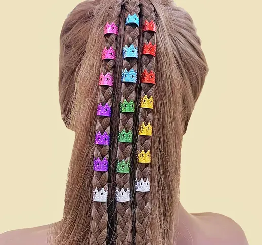 14 pezzi elastici a spirale per capelli decorato corona