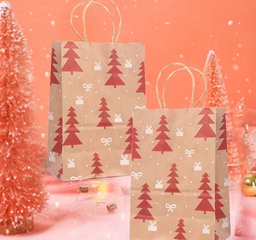 5 pezzi Sacchetto regalo albero di Natale modello