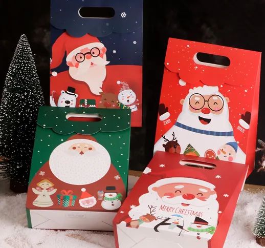 4 pezzi Scatola Babbo Natale stampa casuale Biscotto