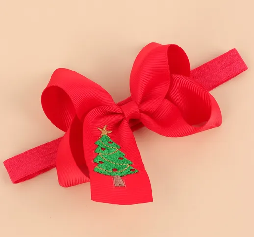 neonato Cerchietti per capelli albero di Natale modello con decorato fiocco