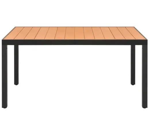Tavolo da pranzo da giardino in alluminio WPC marrone 150 x 90 x 74 cm