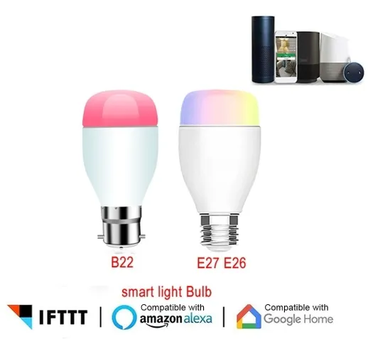 Lampadina intelligente Funziona con Alexa Google Home Luci LED Dimmerabile E27 Lampadina L...