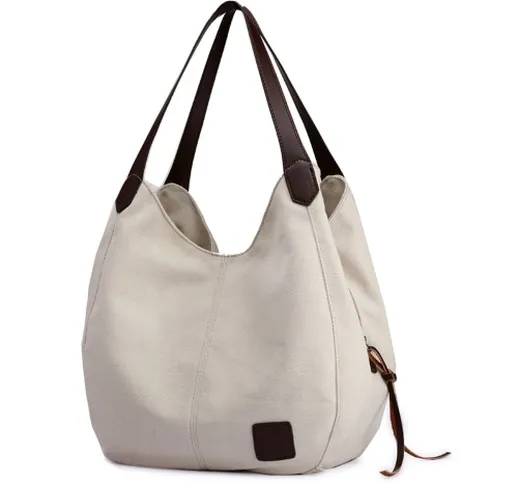 Borsa a tracolla in tela da donna Borsa a mano multi-tasche Totes vintage Borse hobo