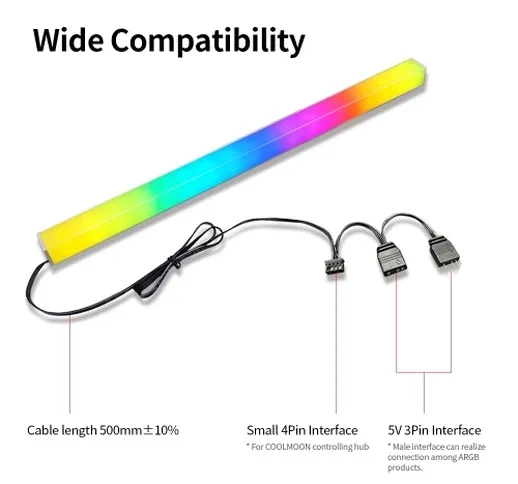 COOLMOON Magnetic ARGB LED Strip Dual Side Lighting Strip Rainbow PC Case Light Bar con 5V...