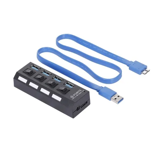 Espansore a 4 porte USB 3.0 HUB USB Splitter 4 porte con interruttore per PC