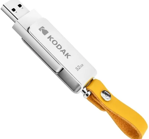 Disco Kodak K133 16 GB USB 3.0 in metallo con disco rotante in pelle