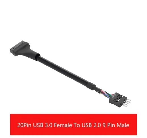 20Pin USB 3.0 Header scheda madre femmina a USB 2.0 Convertitore linea cavo adattatore mas...