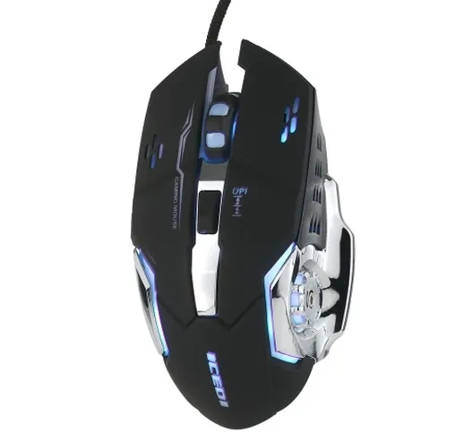 Mouse gaming cablato Mouse ottico 3600 DPI Mouse ergonomico 4 livelli DPI regolabili / 6 p...