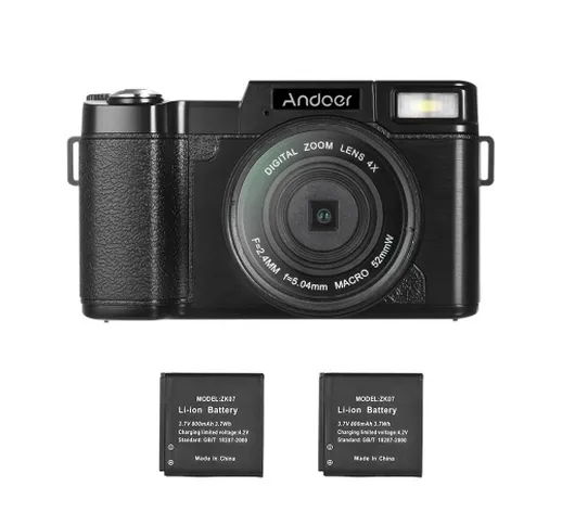 Andoer R1 1080P 15fps Full HD 24MP Fotocamera digitale Cam Camcorder 3.0 "Schermo LCD ruot...