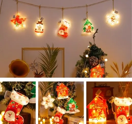 Lampade a sospensione natalizie Decorazioni appese Lampada luminosa Luci decorative natali...