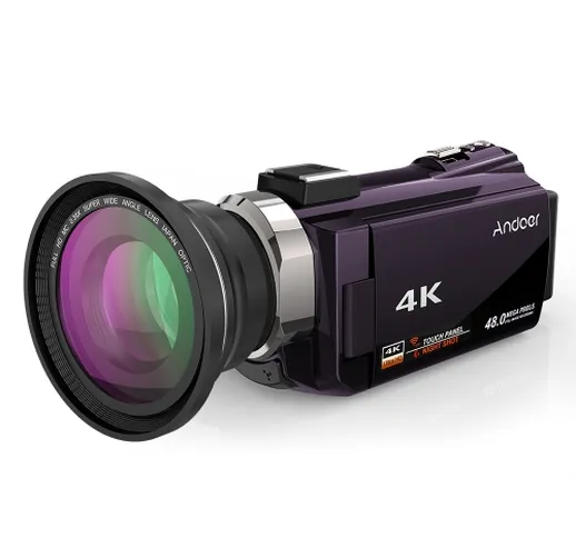 Andoer 524KM 4K 1080P 48MP Videocamera digitale WiFi