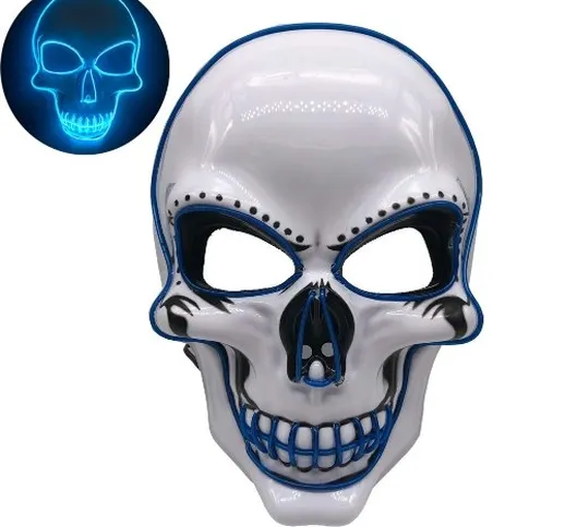 Maschera per feste di Halloween LED Scary Flash Mask EL Line Light Mask Cosplay Mask Masch...