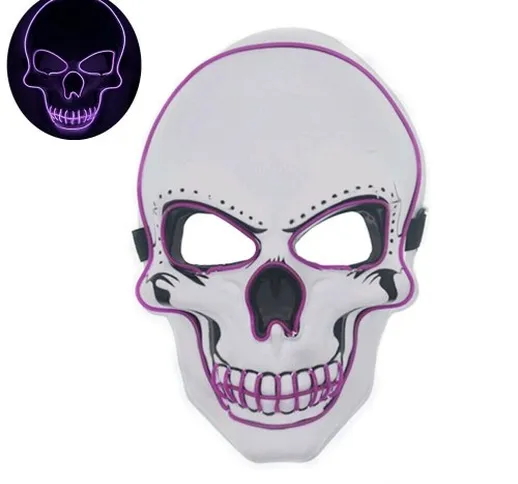 Maschera per feste di Halloween LED Scary Flash Mask EL Line Light Mask Cosplay Mask Masch...