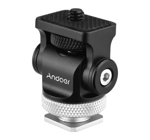 Andoer Testa adattatore per montaggio su slitta per monitor ruotabile a 360 ° con interfac...