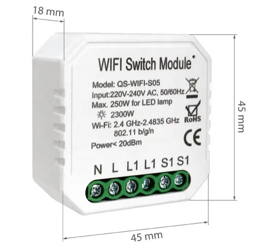 Modulo di modifica dell'interruttore del modulo intelligente WiFi Tuya Intelligent Home St...
