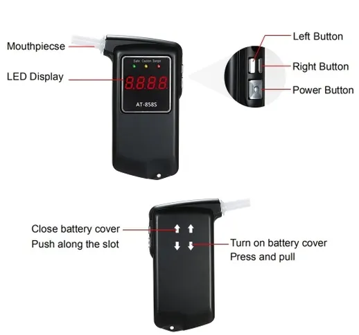Etilometro professionale Tester di alcol digitale portatile Tester di alcol Tester di alco...