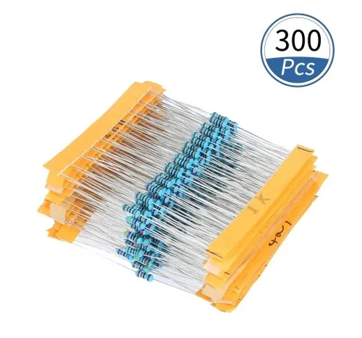 300PCS 1 / 4W Kit di assortimento di resistori a pellicola cromatica ad anello con resiste...
