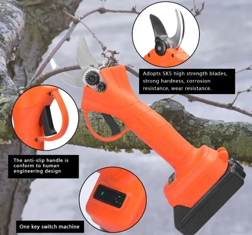 21V Cordless Potatore Elettrico Potatura Cesoia Efficiente Albero da Frutto Bonsai Potatur...