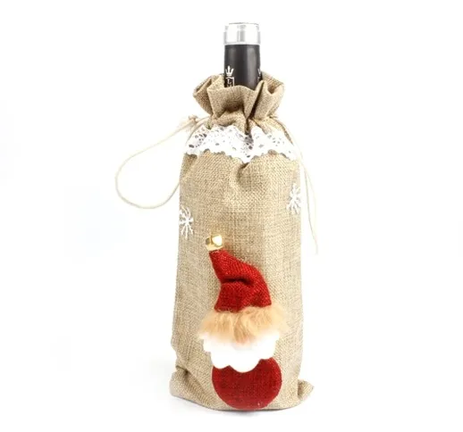 Sacchetto di copertura bottiglia di vino di Natale Abbigliamento da avvolgereio di Babbo N...
