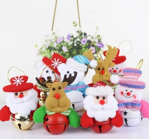 Campane di bambole di Natale Ornamenti per alberi di Natale Pendenti appesi Campane Babbo...