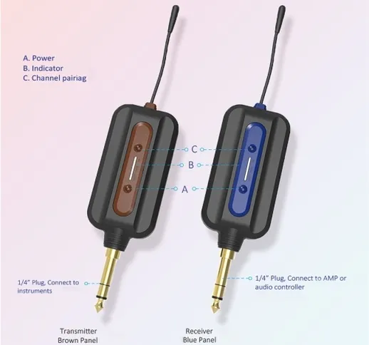 Sistema di ricezione del trasmettitore audio wireless UHF Pick up ricaricabile USB per acc...