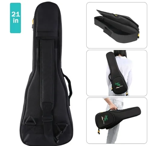 ammoon 21 pollici Ukulele acustico soprano kit Ukulele di compensato di mogano con custodi...