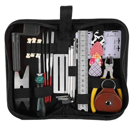 Kit di strumenti per la riparazione della chitarra Kit di accessori per strumenti di puliz...